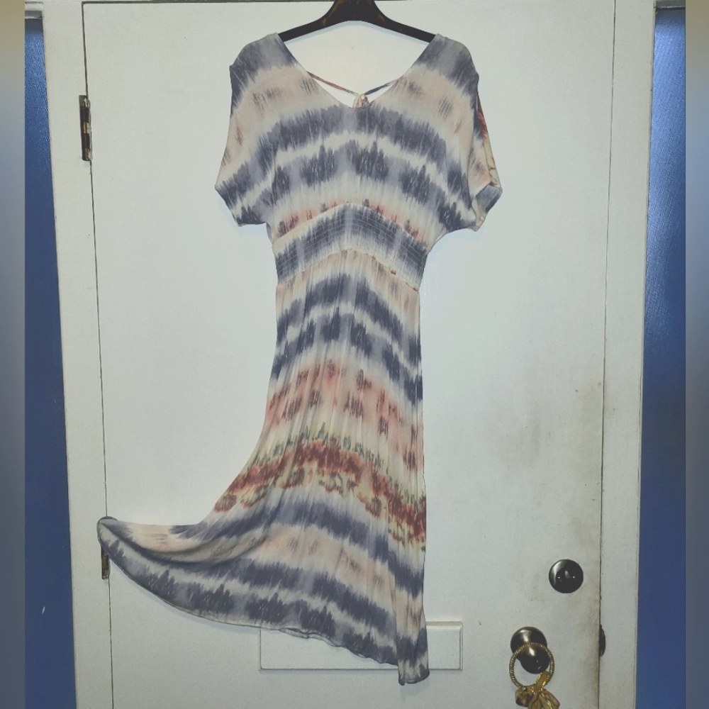 Long light-weight tie dye dress